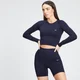 MP Женский бесшовный топ с длинным рукавом Shape - Navy