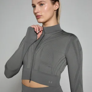 Женская укороченная бесшовная куртка MP Tempo Ultra Geometric — графитовый цвет - Size XS
