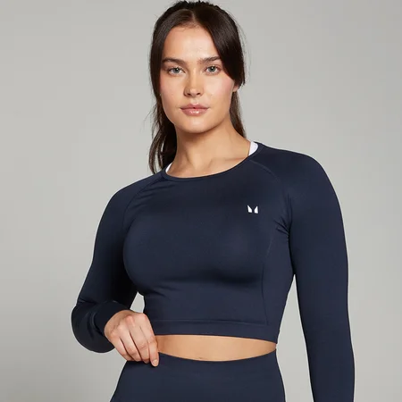 Женский бесшовный укороченный лонгслив MP Shape — синий цвет