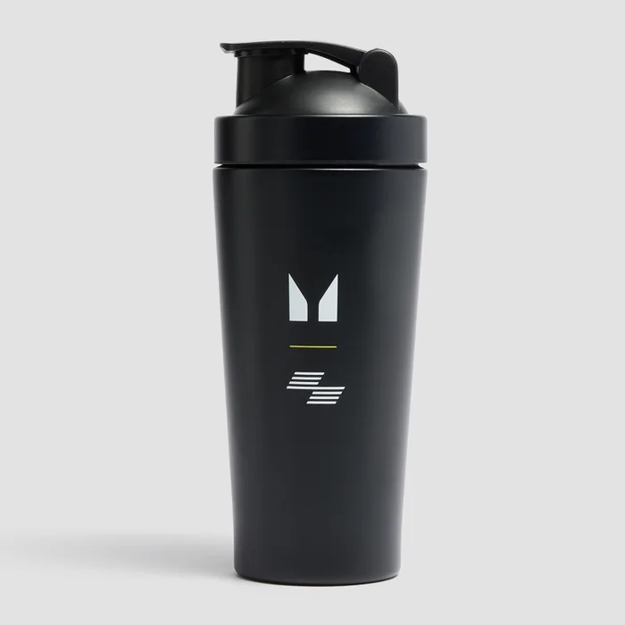 Шейкер Myprotein Hyrox из переработанного металла — черный цвет