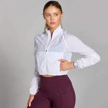 MP Women's Velocity  Cropped Windbreaker - White