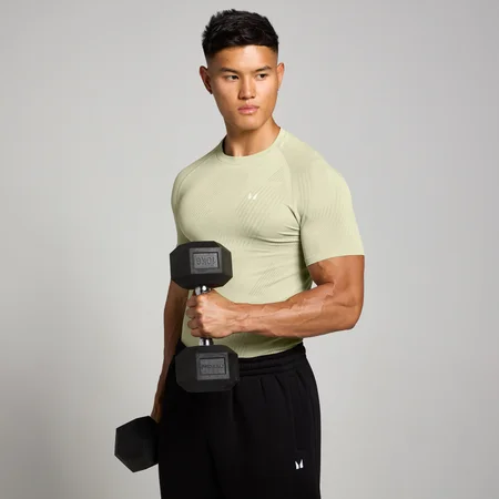 Мужской бесшовный топ MP Tempo Pillar с графическим рисунком — пыльно-зеленый цвет