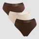 Женские стринги MP Mid Rise Thong (3 упаковки) - глубокий шоколад/коричневый/теплый крем